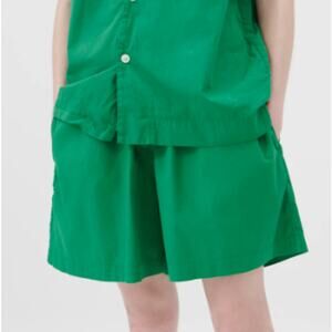 Tekla Conifer Green Poplin Pyjamas Shorts M